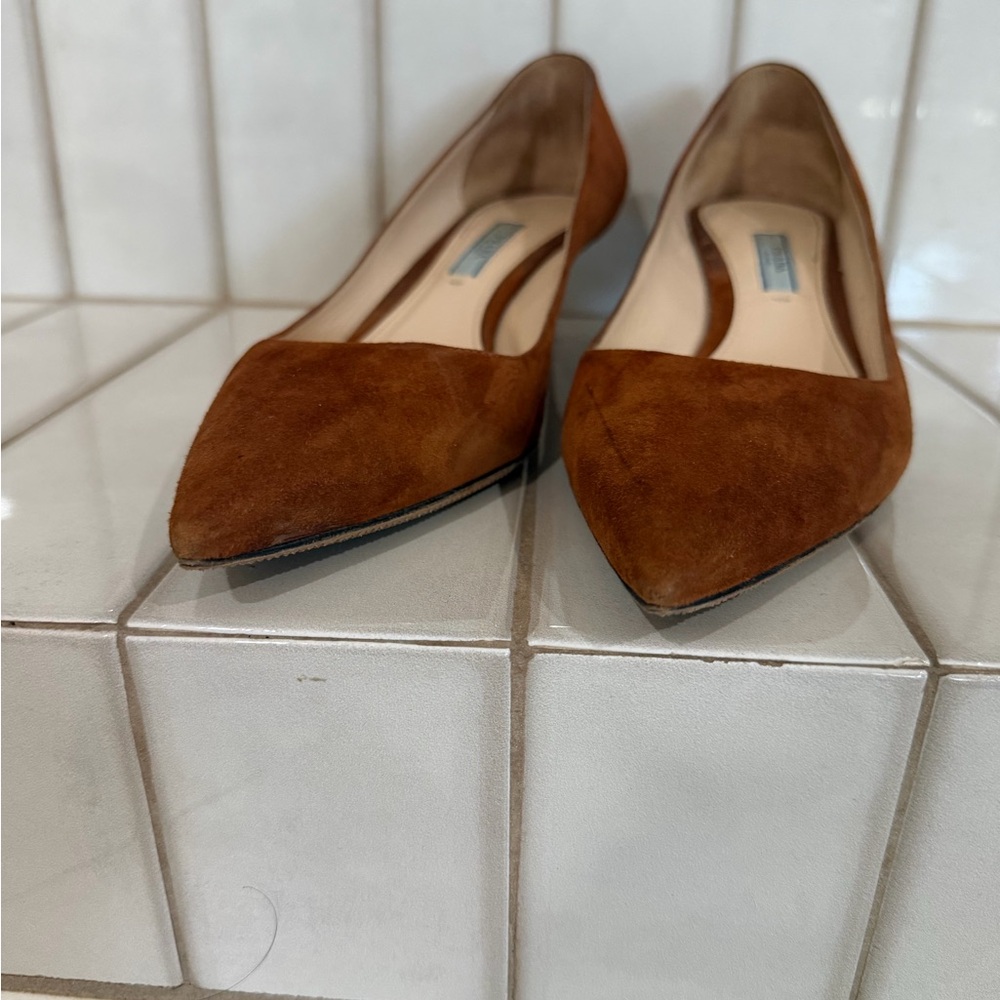 Prada Brown Suede kitten Heels - Picture 6 of 8